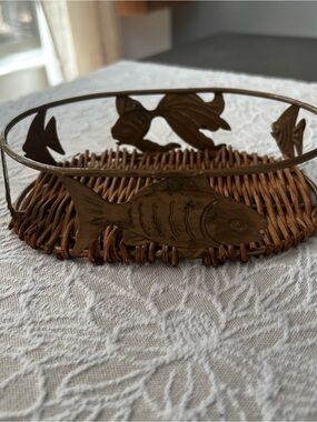 Vintage Small Fish Accent Tray Basket